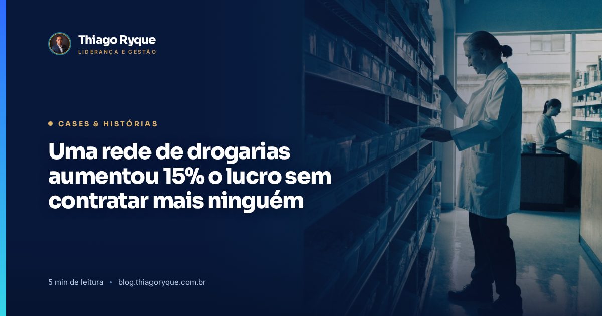 Uma rede de drogarias aumentou 15% o lucro sem contratar mais ninguém. Artigo do blog de Thiago Ryque.